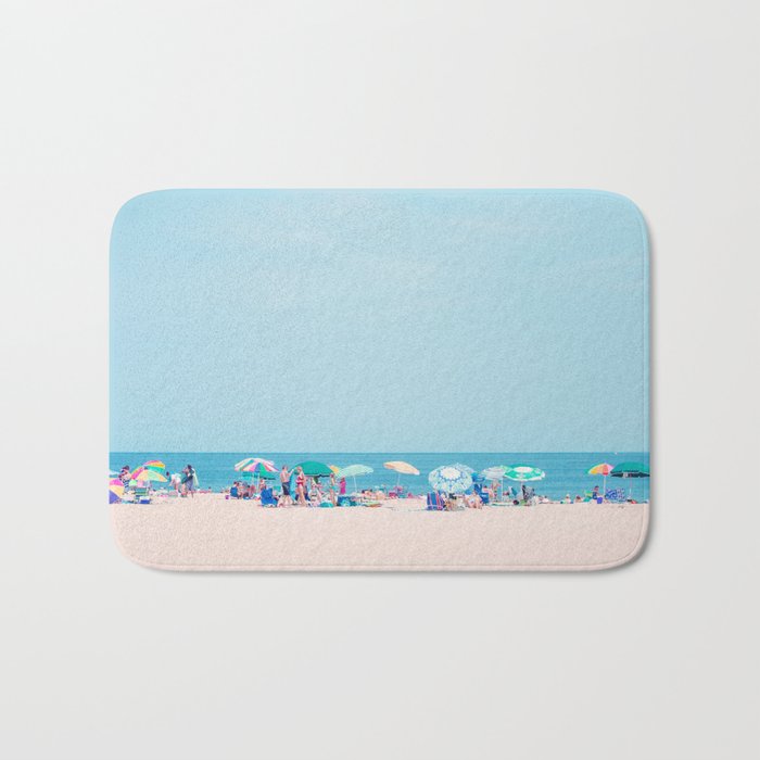 Colorful Umbrellas on the Beach Bath Mat Gallery Image 1