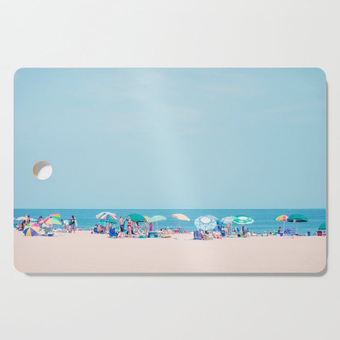 Colorful Umbrellas on the Beach Cutting Board Gallery Image 1