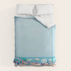 Colorful Umbrellas on the Beach Duvet Cover Gallery Image 6