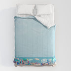 Colorful Umbrellas on the Beach Comforter Gallery Image 6