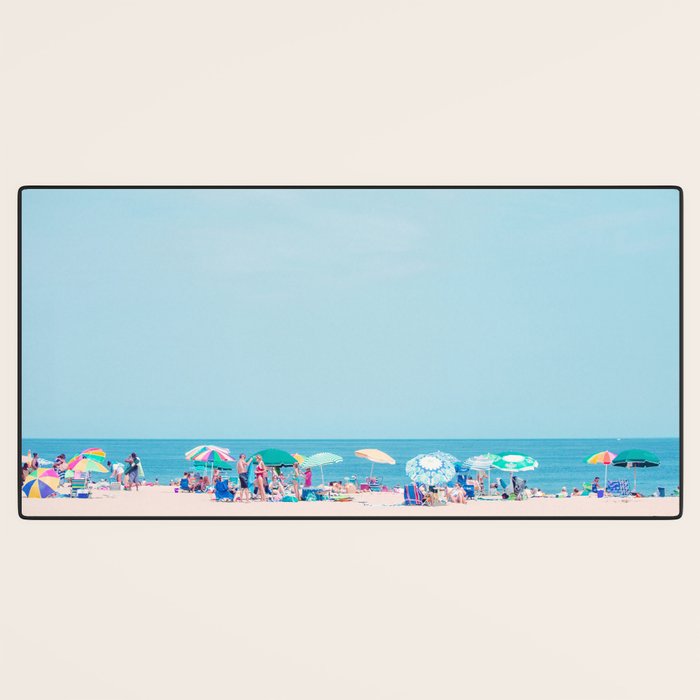 Colorful Umbrellas on the Beach Desk Mat Gallery Image 3