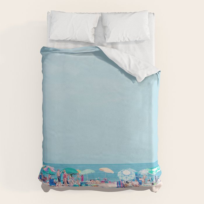 Colorful Umbrellas on the Beach Duvet Cover Gallery Image 1
