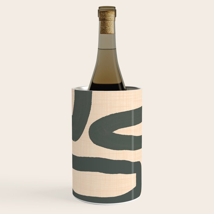 Abstract Retro Maze - Mid Century Modern Lines Green  Wine Chiller Gallery Image 2