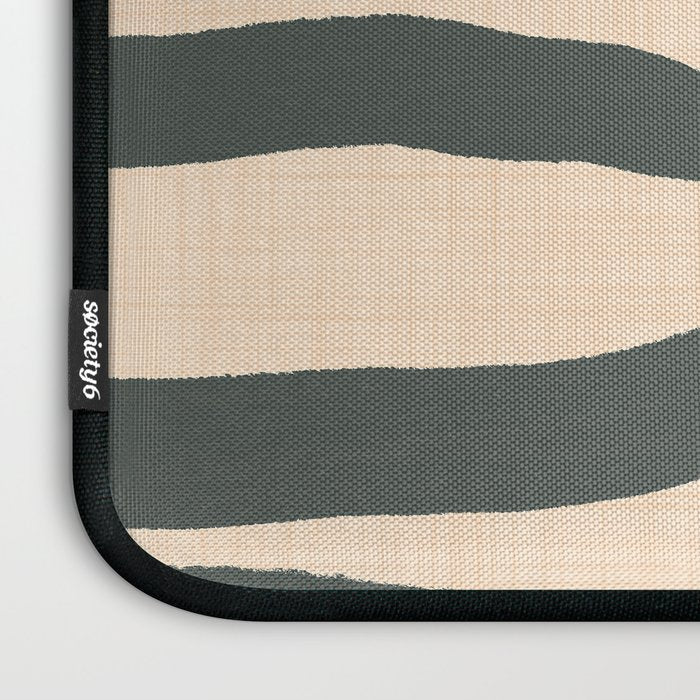 Abstract Retro Maze - Mid Century Modern Lines Green  Laptop Sleeve Gallery Image 3