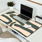 Abstract Retro Maze - Mid Century Modern Lines Green  Desk Mat Gallery Image 2