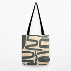 Abstract Retro Maze - Mid Century Modern Lines Green  Tote Bag Gallery Image 2