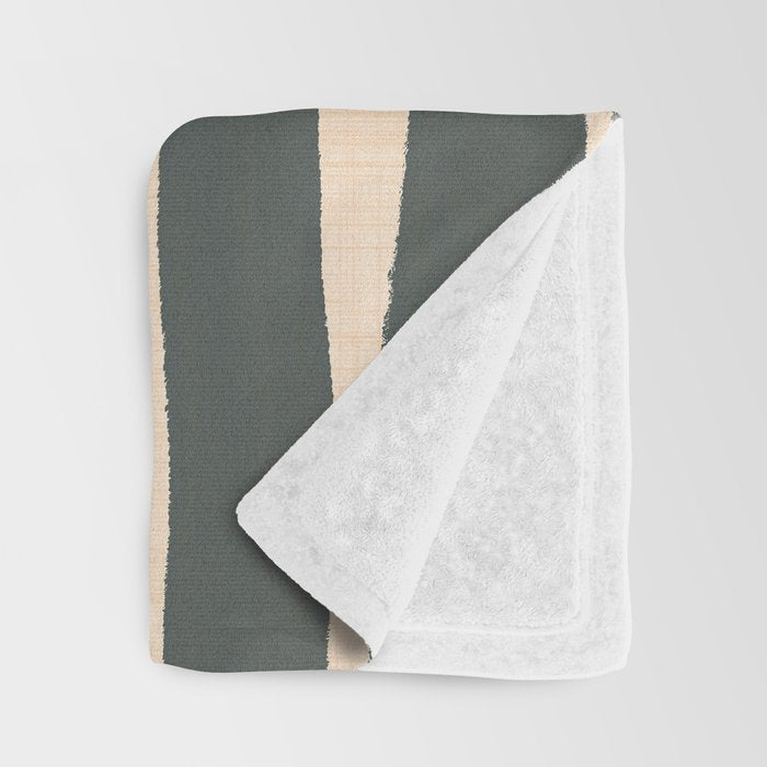 Abstract Retro Maze - Mid Century Modern Lines Green  Throw Blanket Gallery Image 3