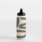 Abstract Retro Maze - Mid Century Modern Lines Green  Water Bottle Gallery Image 3