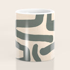 Abstract Retro Maze - Mid Century Modern Lines Green  Coffee Mug Gallery Image 4