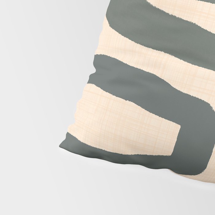 Abstract Retro Maze - Mid Century Modern Lines Green  Pillow Sham Gallery Image 4