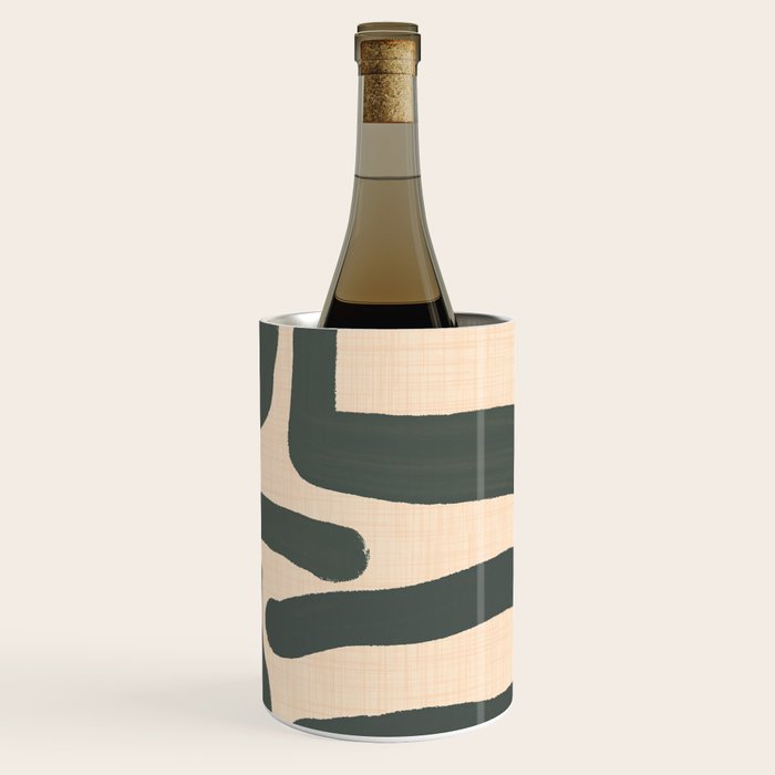 Abstract Retro Maze - Mid Century Modern Lines Green  Wine Chiller Gallery Image 3