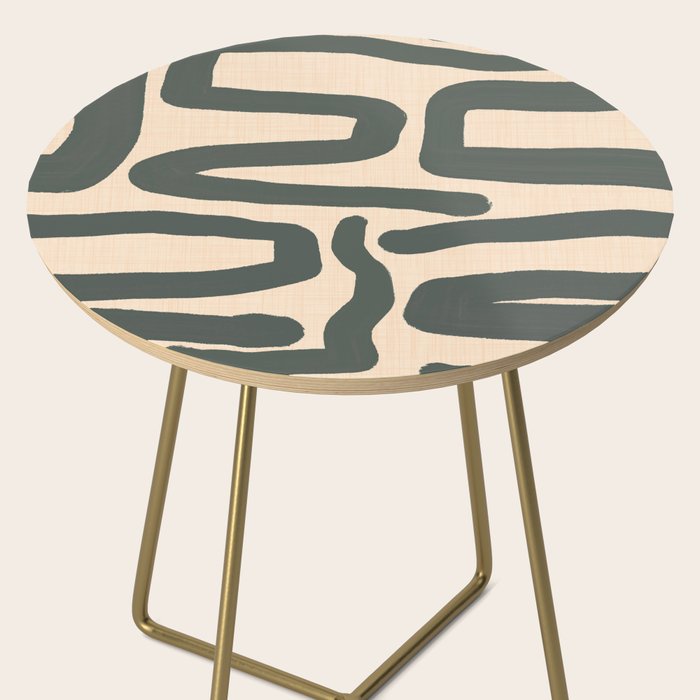 Abstract Retro Maze - Mid Century Modern Lines Green  Side Table Gallery Image 2