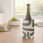 Abstract Retro Maze - Mid Century Modern Lines Green  Wine Chiller Gallery Image 4
