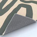 Abstract Retro Maze - Mid Century Modern Lines Green  Rug Gallery Image 4