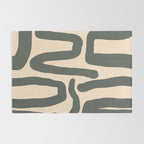 Abstract Retro Maze - Mid Century Modern Lines Green  Rug Gallery Image 2