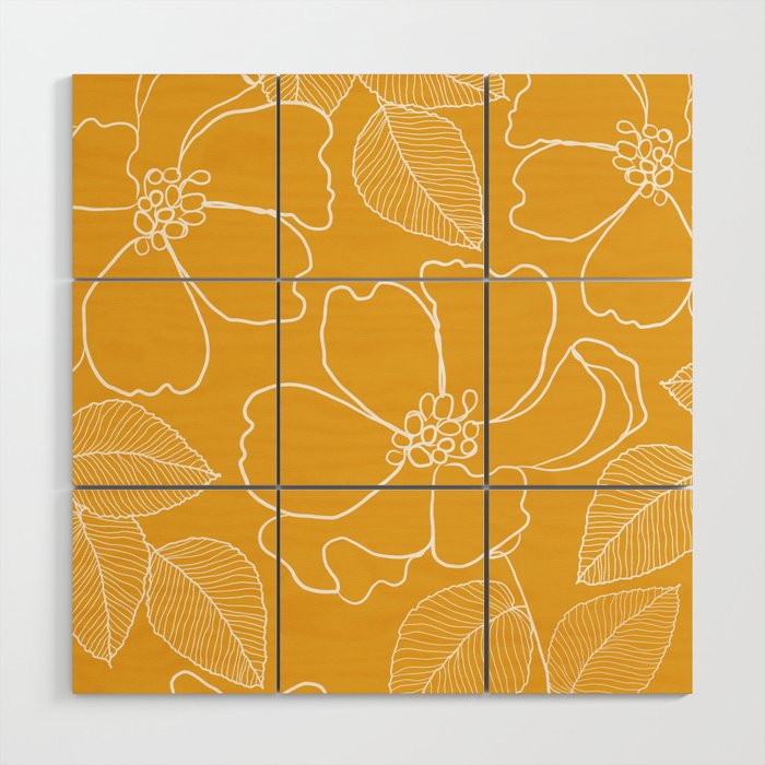 Wild rosa - yellow Wood Wall Art Gallery Image 1