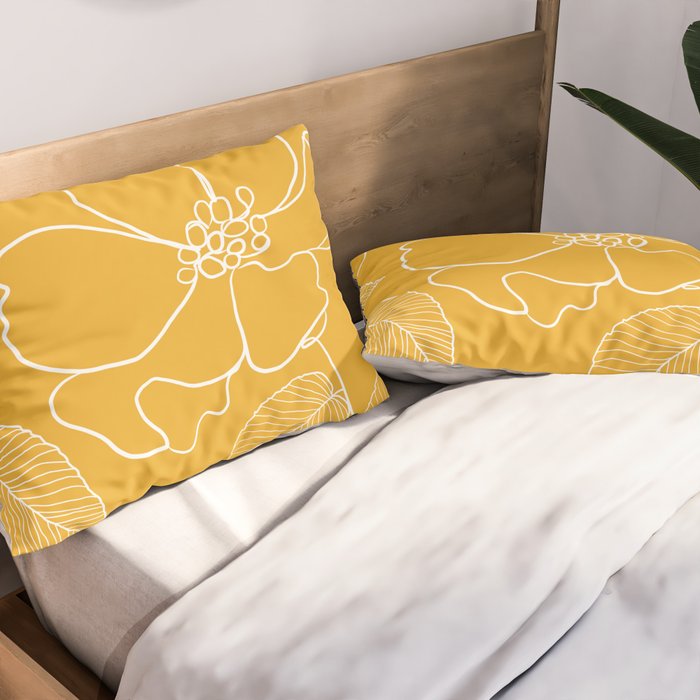 Wild rosa - yellow Pillow Sham Gallery Image 2