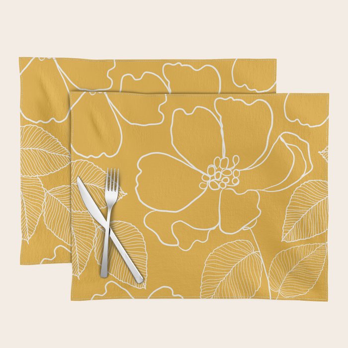 Wild rosa - yellow Placemat Gallery Image 1