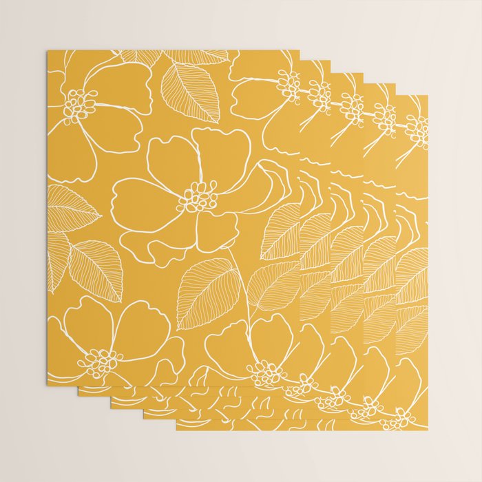 Wild rosa - yellow Wrapping Paper Gallery Image 3