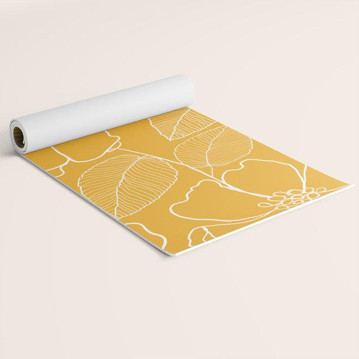 Wild rosa - yellow Yoga Mat Gallery Image 2