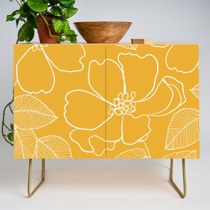 Wild rosa - yellow Credenza Gallery Image 1