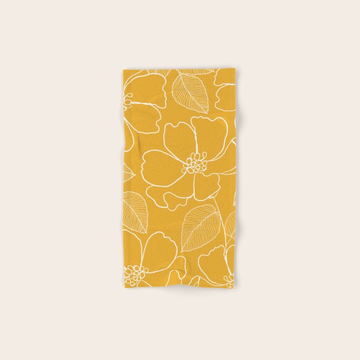 Wild rosa - yellow Bath Towel Gallery Image 1