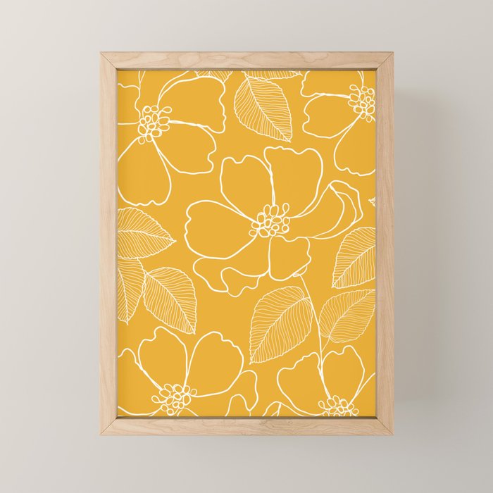Wild rosa - yellow Mini Art Print Gallery Image 1