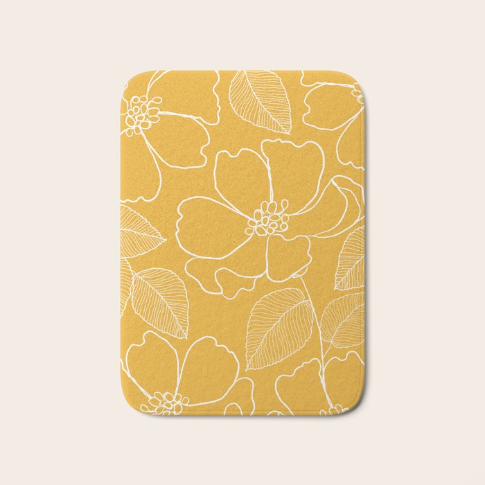 Wild rosa - yellow Bath Mat Gallery Image 1