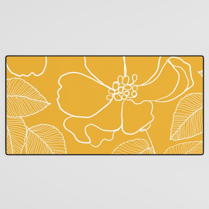 Wild rosa - yellow Desk Mat Gallery Image 3