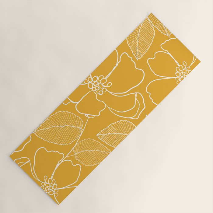 Wild rosa - yellow Yoga Mat Gallery Image 1