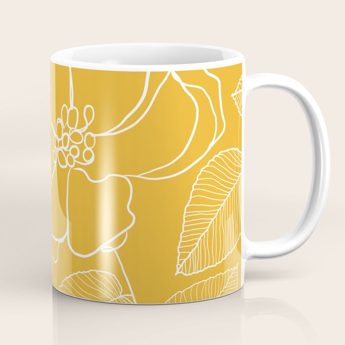 Wild rosa - yellow Coffee Mug Gallery Image 1
