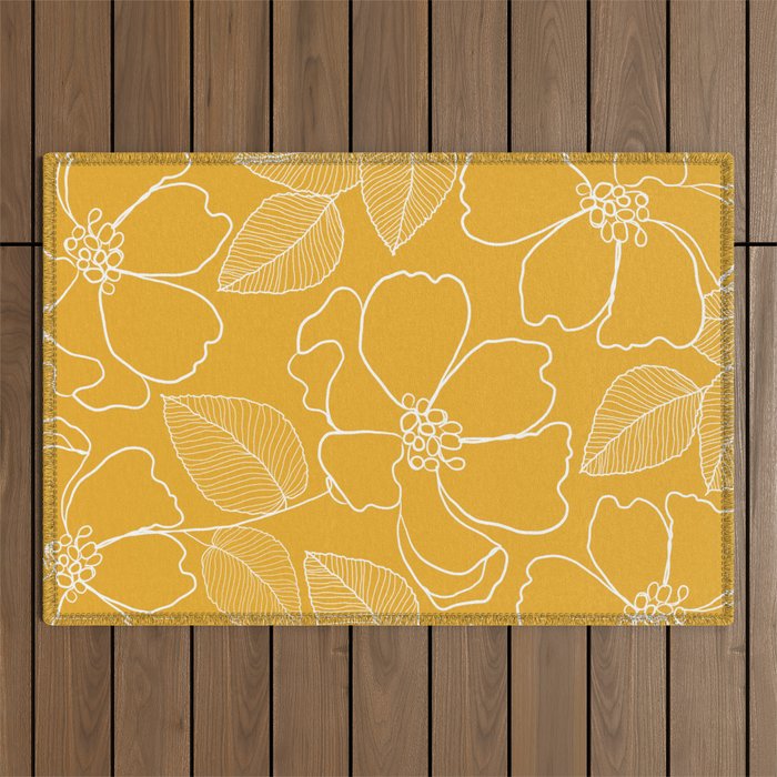 Wild rosa - yellow Outdoor Rug Gallery Image 1
