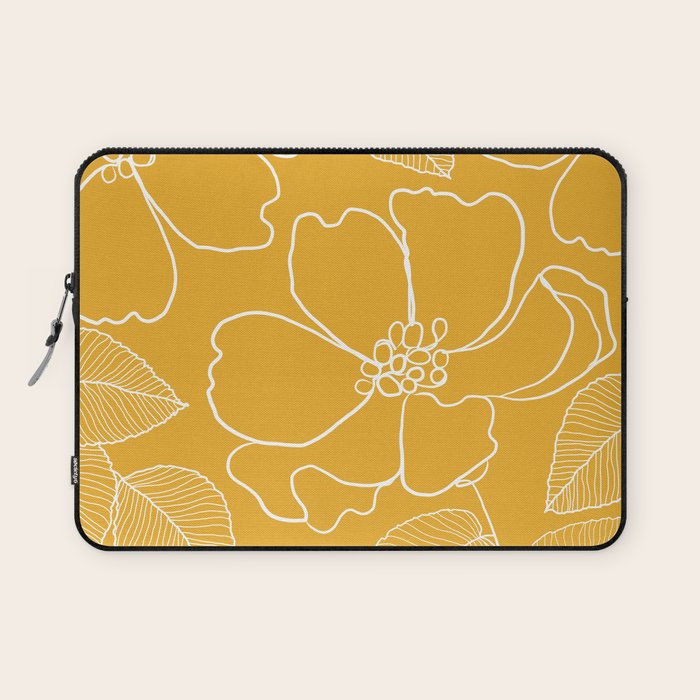 Wild rosa - yellow Laptop Sleeve Gallery Image 1