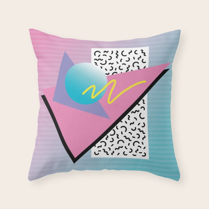 Memphis pattern 41 - 80s / 90s Retro Throw Pillow Gallery Image 1