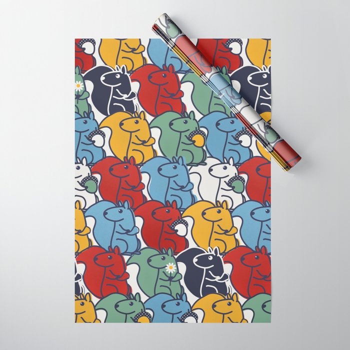 Colorful Squirrels Wrapping Paper Gallery Image 1