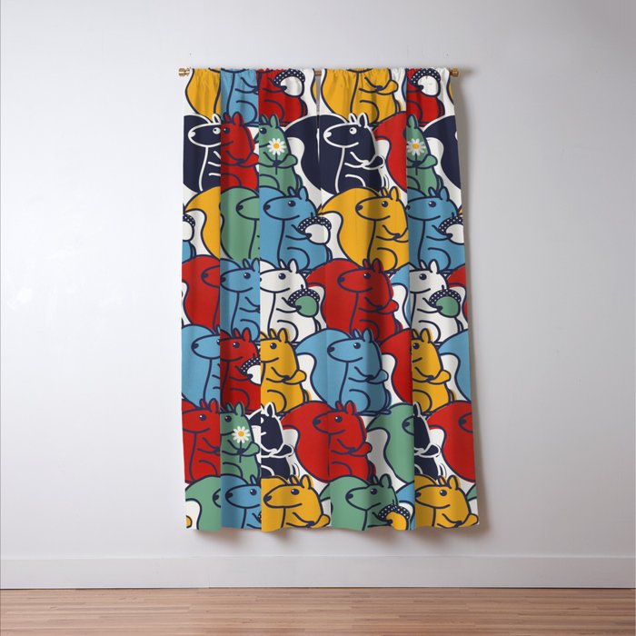 Colorful Squirrels Window Curtain Gallery Image 3
