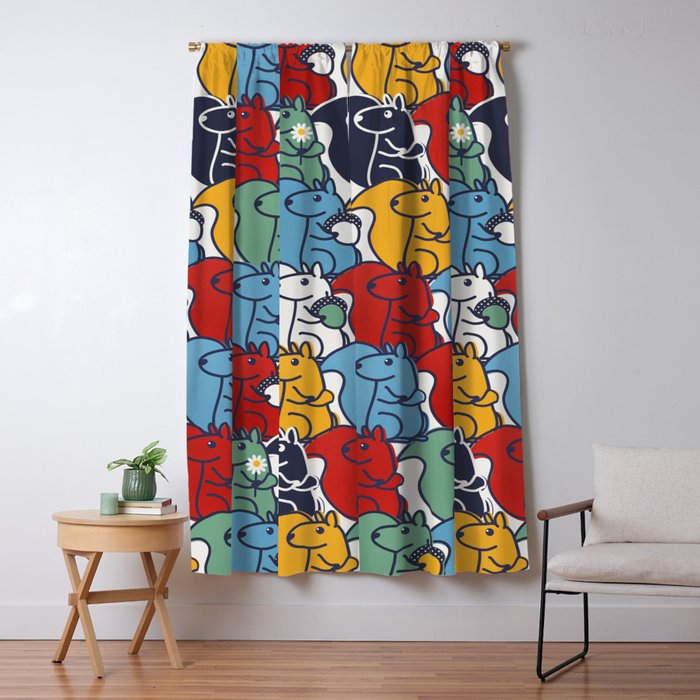 Colorful Squirrels Window Curtain Gallery Image 1
