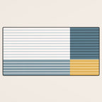 Color Block Line Abstract LXVIII Beachy Coastal Desk Mat Gallery Image 3