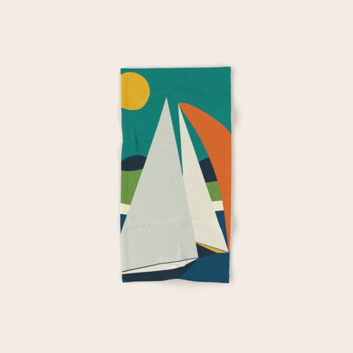 mid century sails Bath Towel Gallery Image 1