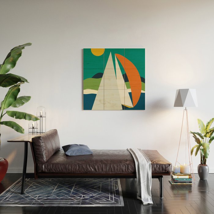 mid century sails Wood Wall Art Gallery Image 2
