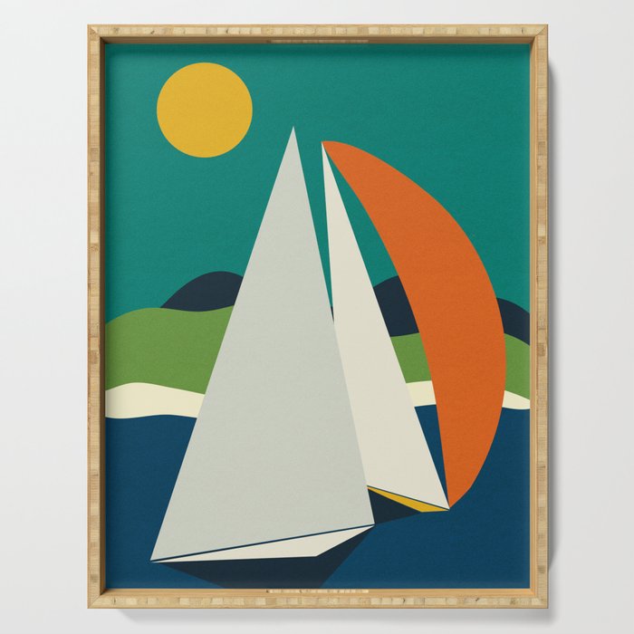 mid century sails Serving Tray Gallery Image 1