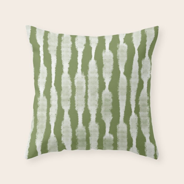 Tie Dye no. 2 in Green  Throw Pillow Gallery Image 1