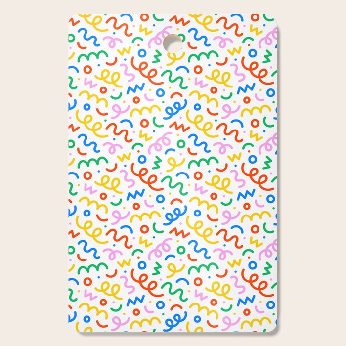 Fun colorful doodle art pattern Cutting Board Gallery Image 1