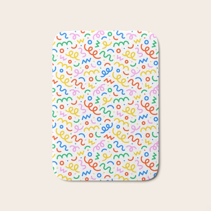 Fun colorful doodle art pattern Bath Mat Gallery Image 1