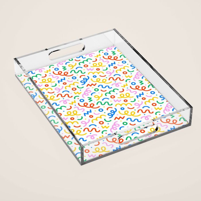 Fun colorful doodle art pattern Acrylic Tray Gallery Image 1