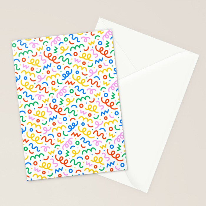 Fun colorful doodle art pattern Stationery Card Gallery Image 2