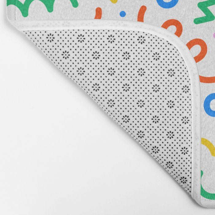Fun colorful doodle art pattern Bath Mat Gallery Image 2