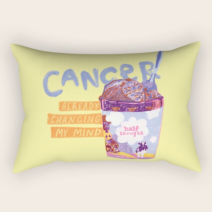 Emo Cancer in Calming Yellow | Zodiac Series Rectangular Pillow Gallery Image 1