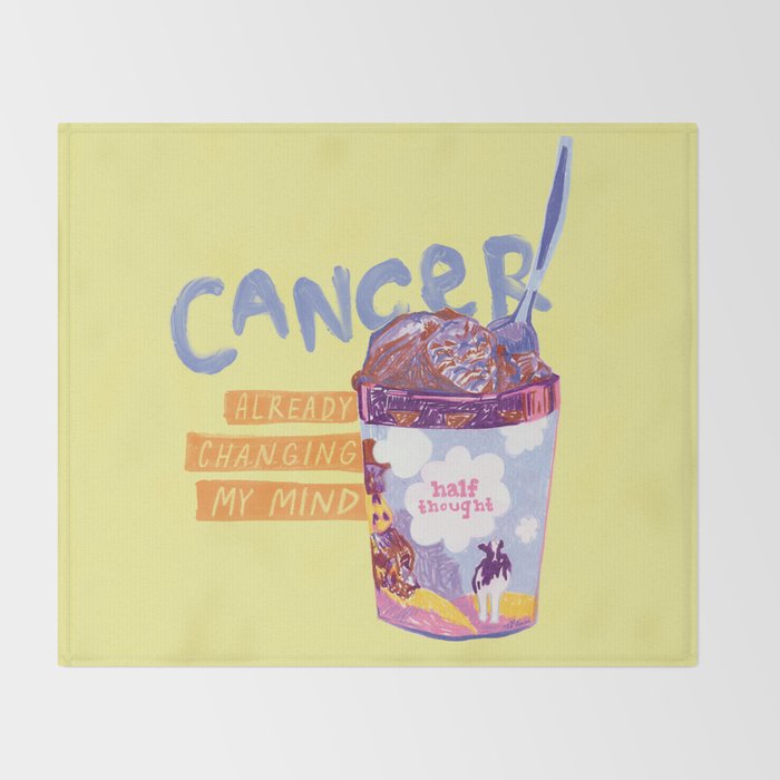 Emo Cancer in Calming Yellow | Zodiac Series Throw Blanket Gallery Image 2