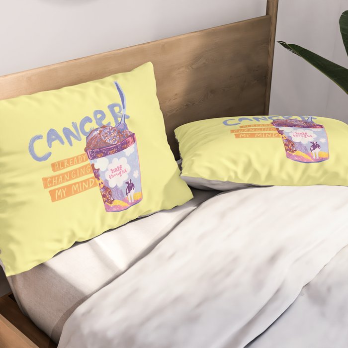 Emo Cancer in Calming Yellow | Zodiac Series Pillow Sham Gallery Image 2